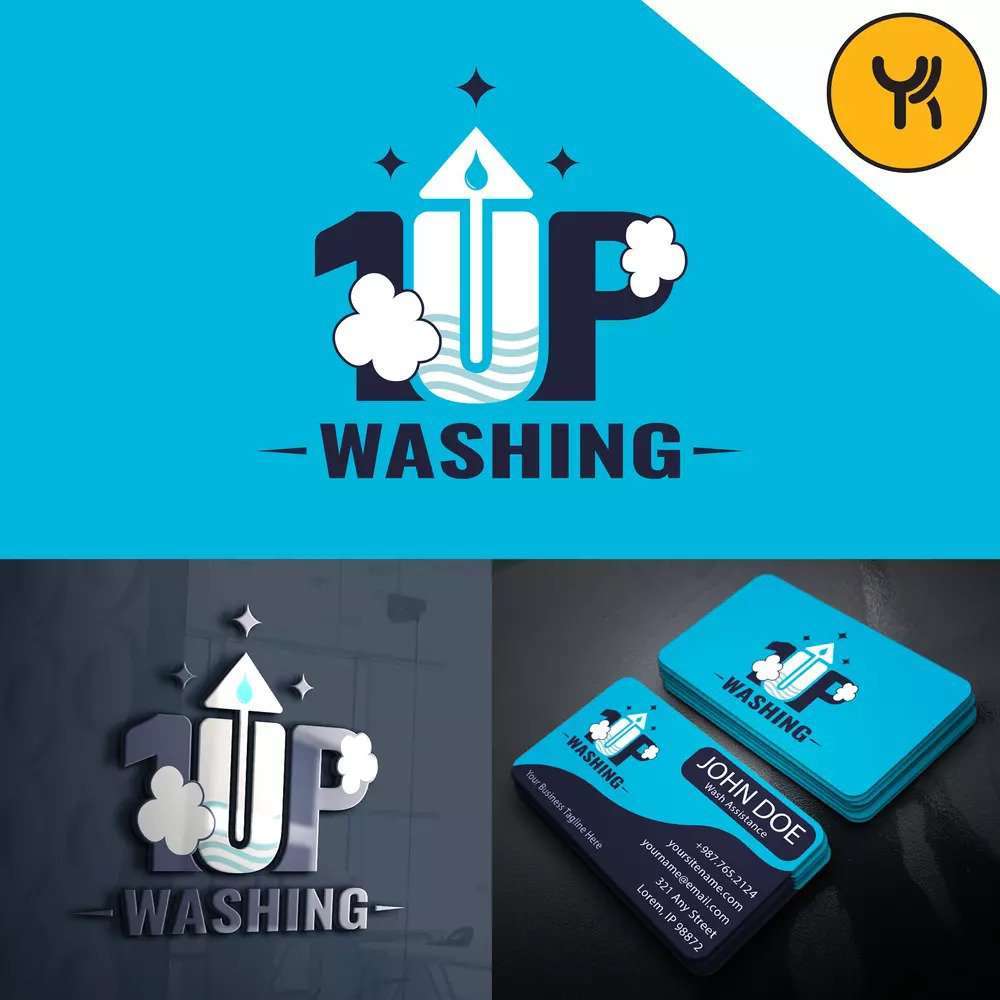 1 Up Washing Logo Design Business Card Design Send1_1571186607.jpg